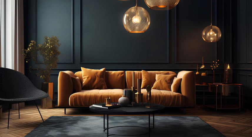 Black and Golden Colours and Themes to Elevate a Dark Room